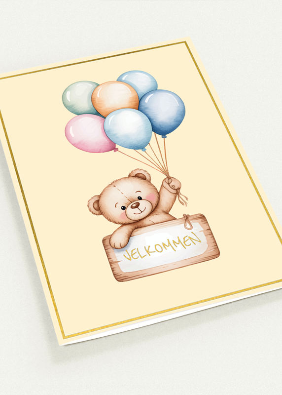 Kort "Velkommen" dobbelt kort m/konvolutt