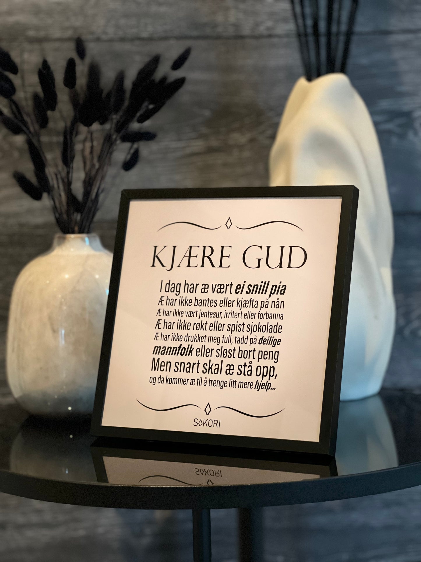 MORGENBØNN FOR EI SNILL PIA 20x20 cm plakat