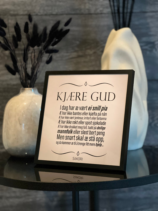 MORGENBØNN FOR EI SNILL PIA 20x20 cm plakat