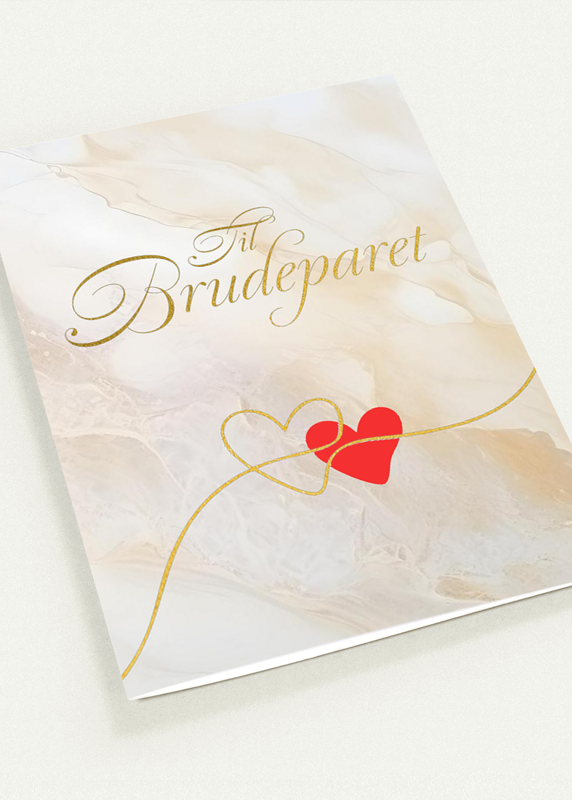 Kort "Kjære Brudepar" dobbelt m/konvolutt