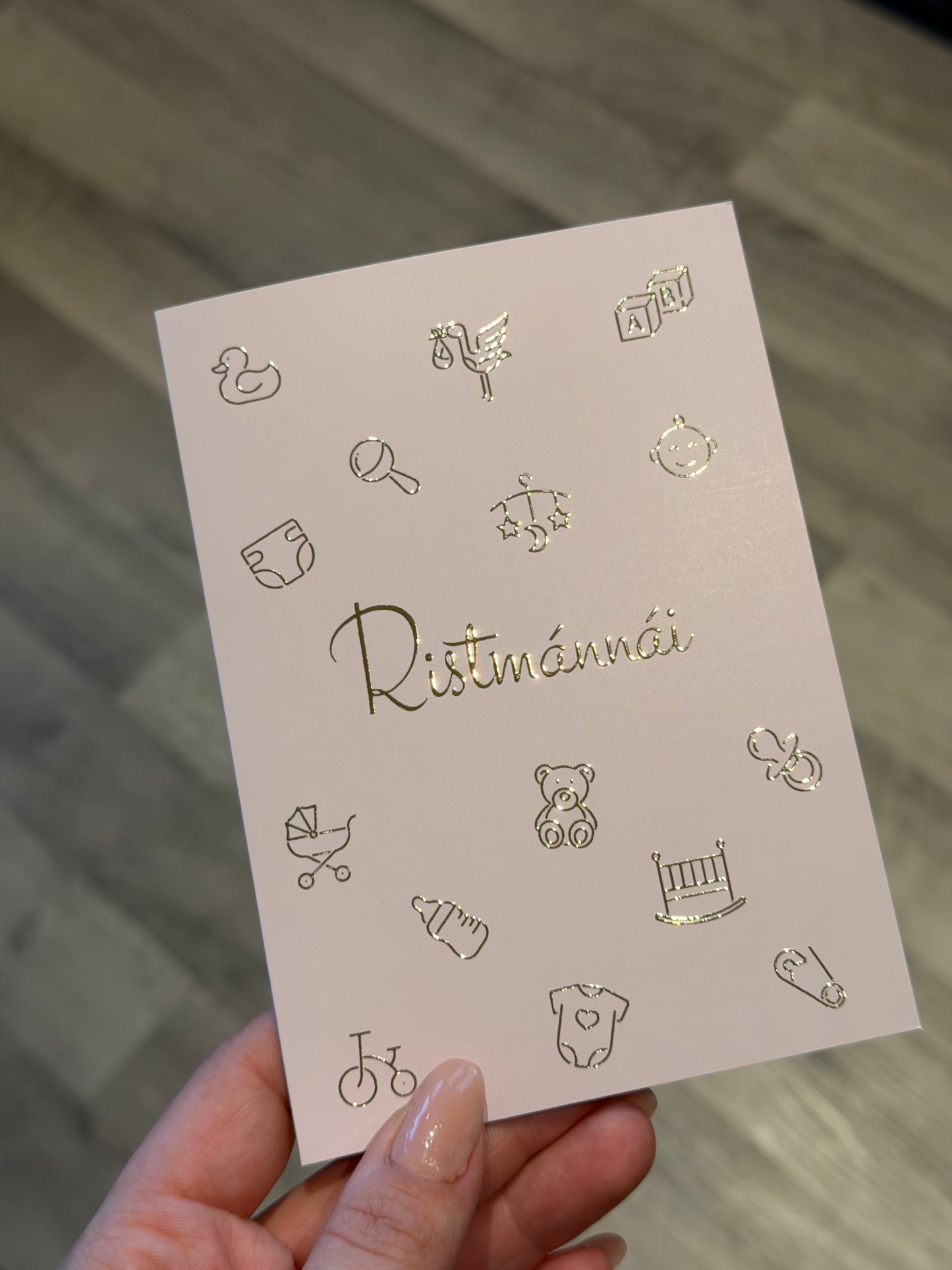 Dåpskort "Ristmánnái" dobbelt kort m/konvolutt