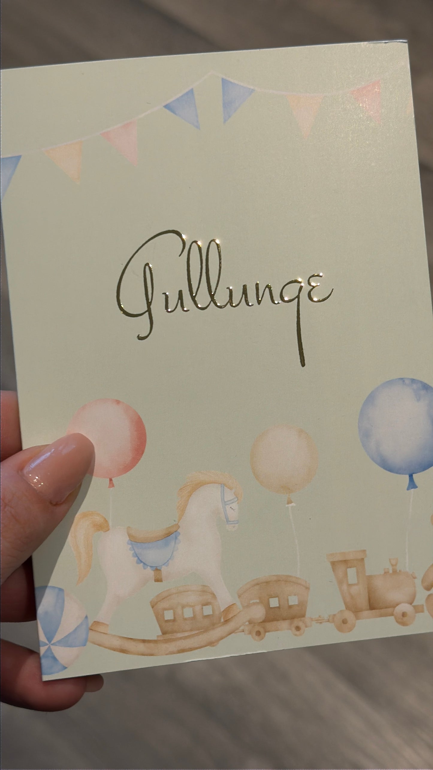 Kort "Gullunge" dobbelt kort m/konvolutt