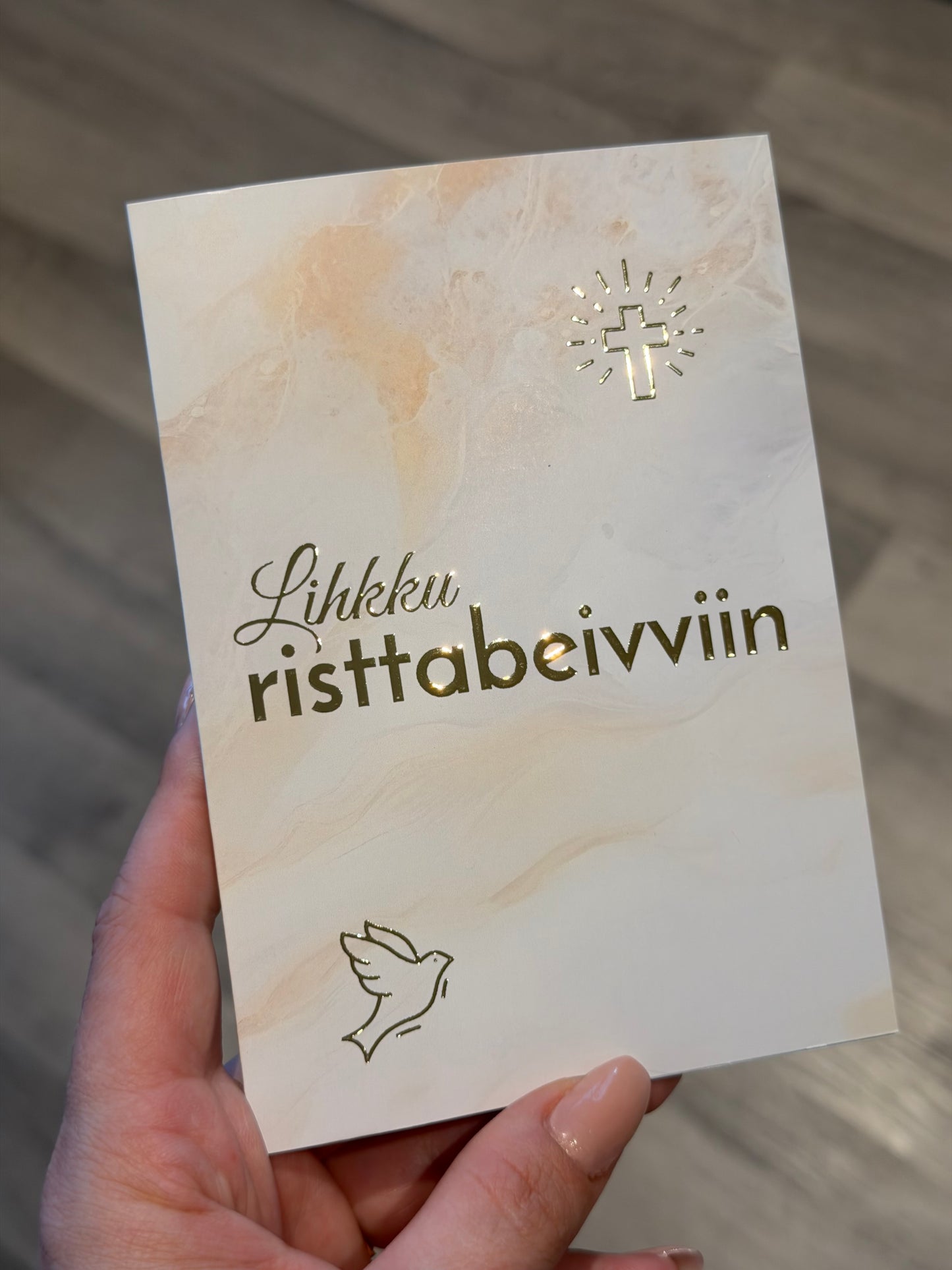 Kort "Lihkku risttabeivviin" dobbelt kort m/konvolutt
