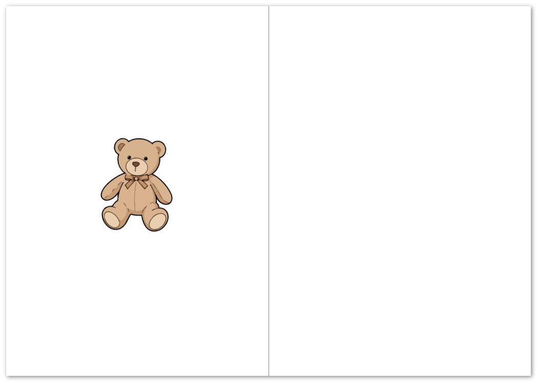 Kort "Babyshower" beige dobbelt m/konvolutt