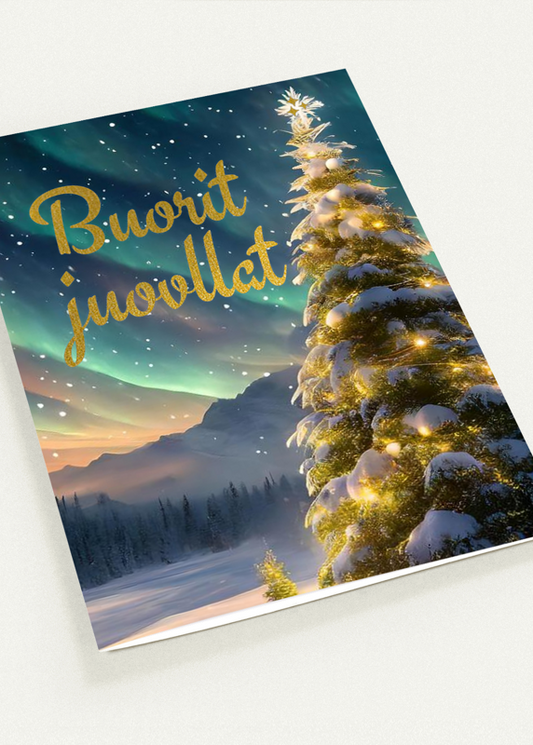 Kort "Buorit juovllat" dobbelt kort m/konvolutt