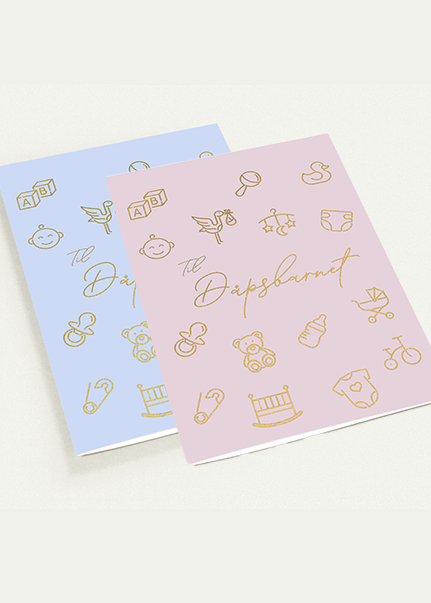 Kort "Til Dåpsbarnet" dobbelt kort m/konvolutt