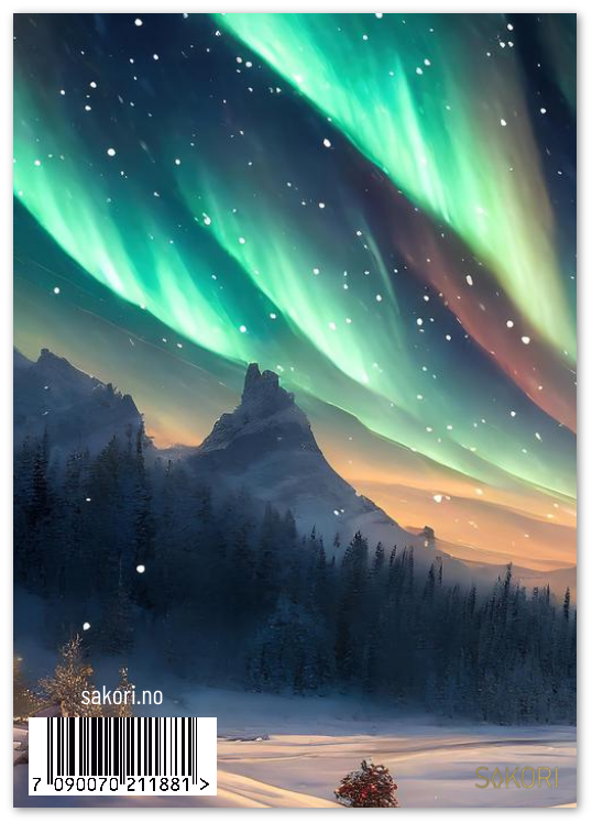 Kort "God Jul" dobbelt kort m/konvolutt