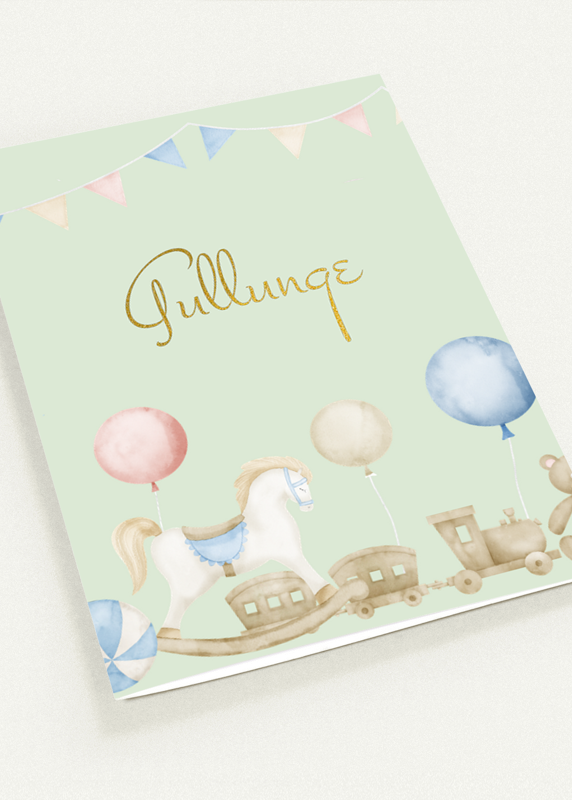 Kort "Gullunge" dobbelt kort m/konvolutt