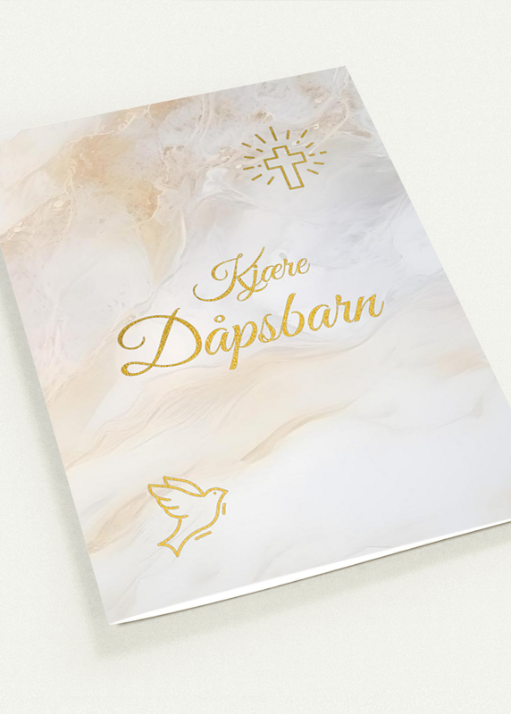 Kort "Kjære Dåpsbarn" dobbelt kort m/konvolutt