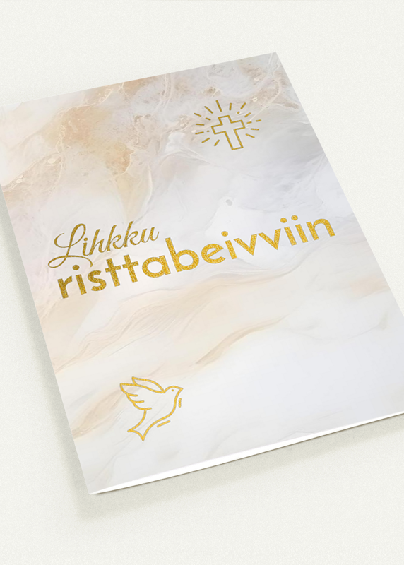 Kort "Lihkku risttabeivviin" dobbelt kort m/konvolutt