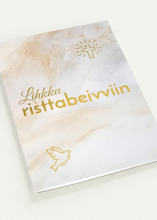 Kort "Lihkku risttabeivviin" dobbelt kort m/konvolutt