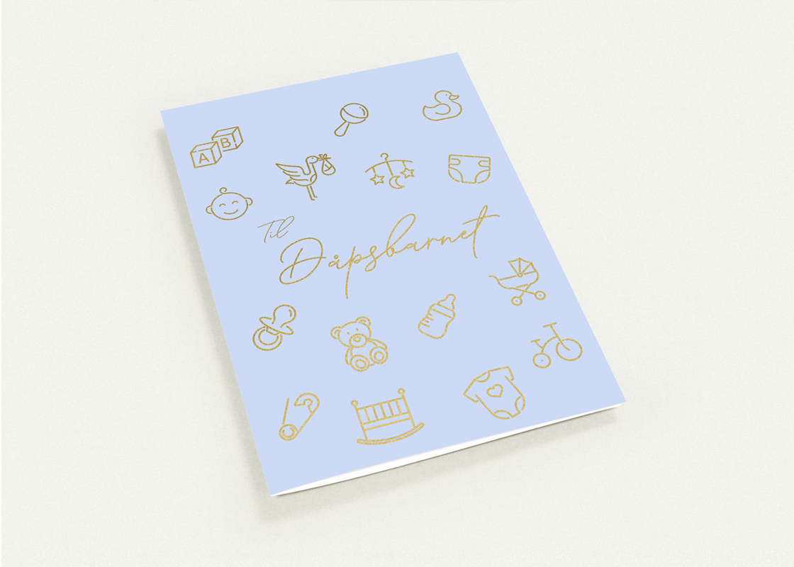 Kort "Til Dåpsbarnet" dobbelt kort m/konvolutt