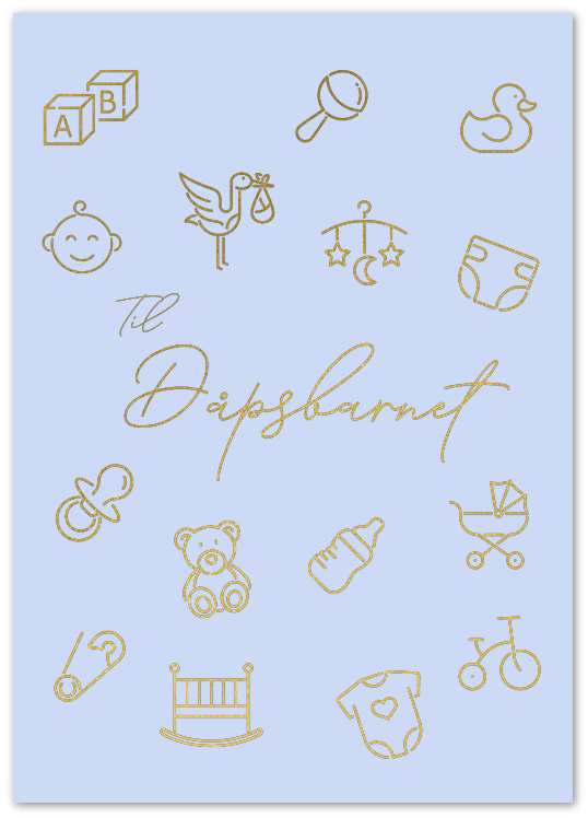 Kort "Til Dåpsbarnet" dobbelt kort m/konvolutt