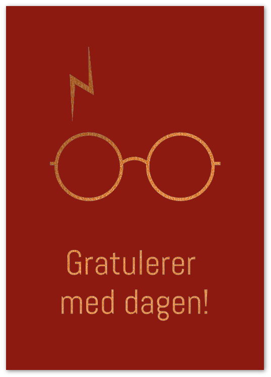 Kort trollmann "Gratulerer med dagen" dobbelt  m/konvolutt