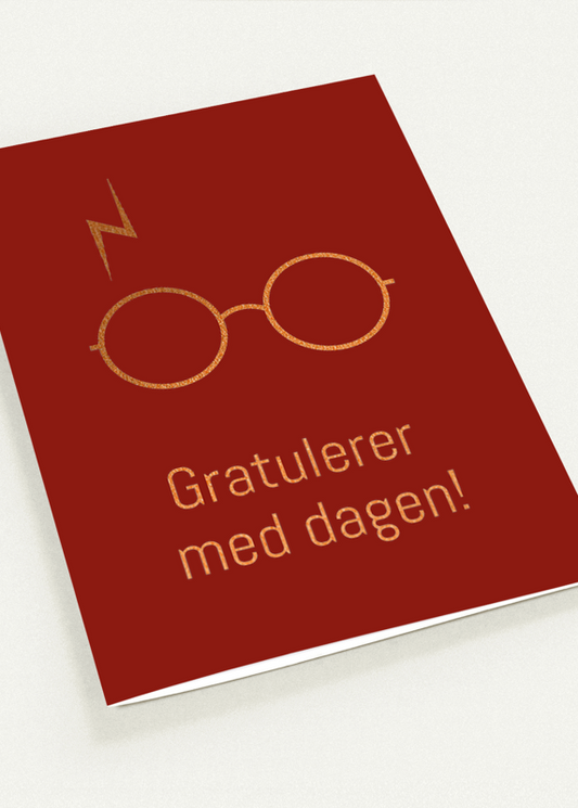 Kort trollmann "Gratulerer med dagen" dobbelt  m/konvolutt