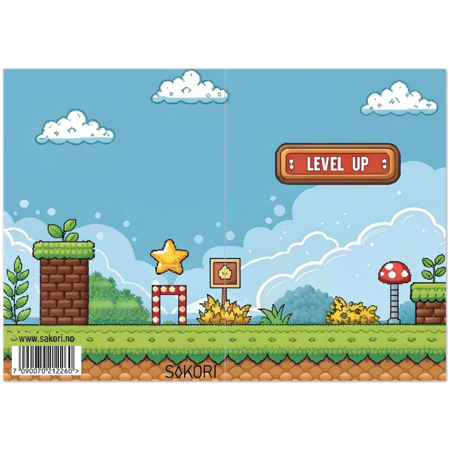 Kort "LEVEL UP" dobbelt m/konvolutt