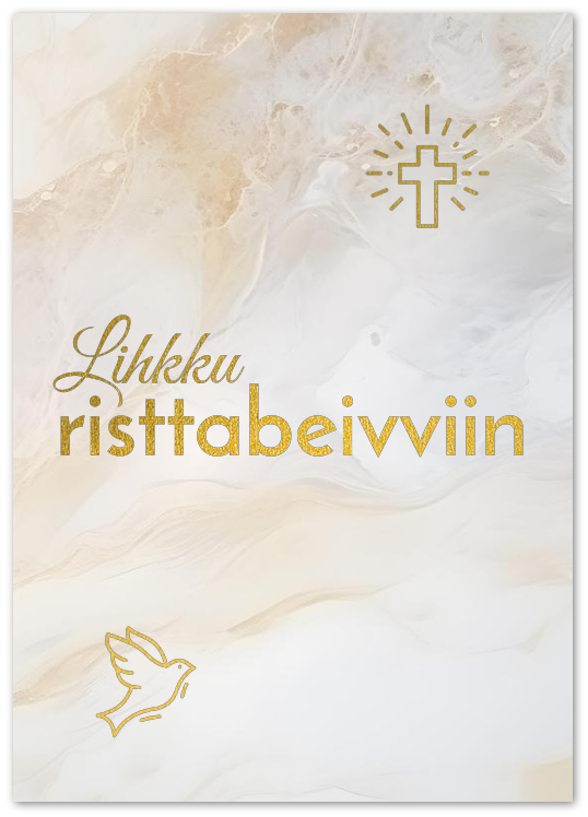 Kort "Lihkku risttabeivviin" dobbelt kort m/konvolutt