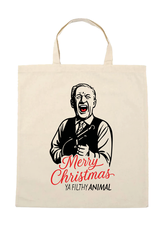 Handlenett "Merry Christmas ya filthy animal"