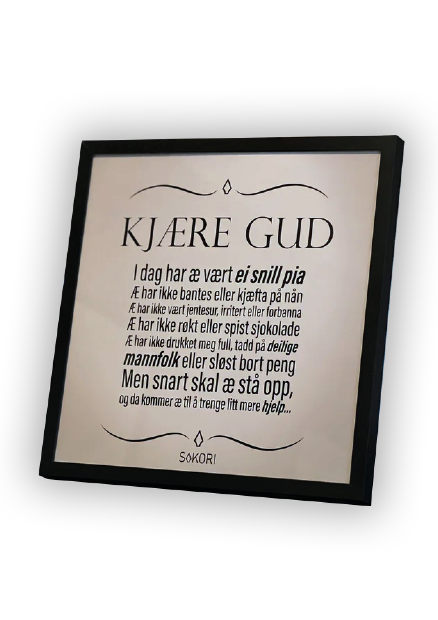 MORGENBØNN FOR EI SNILL PIA 20x20 cm plakat