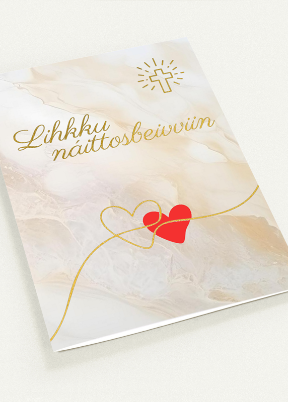 Kort "Lihkku náittosbeivviin" dobbelt m/konvolutt
