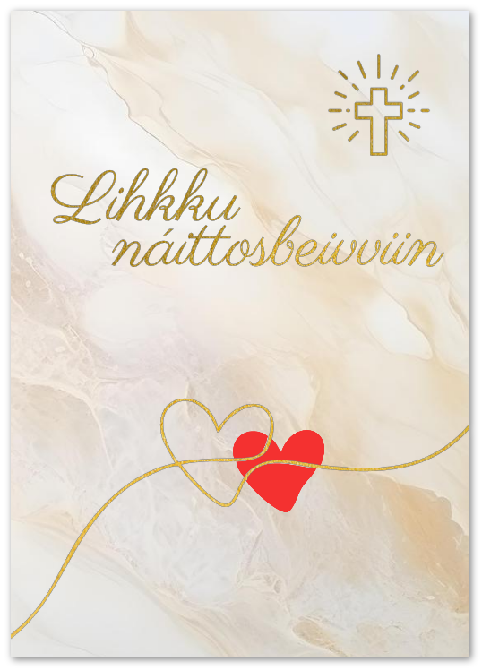 Kort "Lihkku náittosbeivviin" dobbelt m/konvolutt